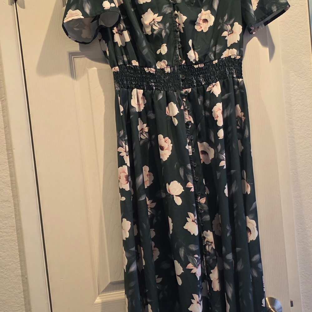 Floral Green Womens Dress